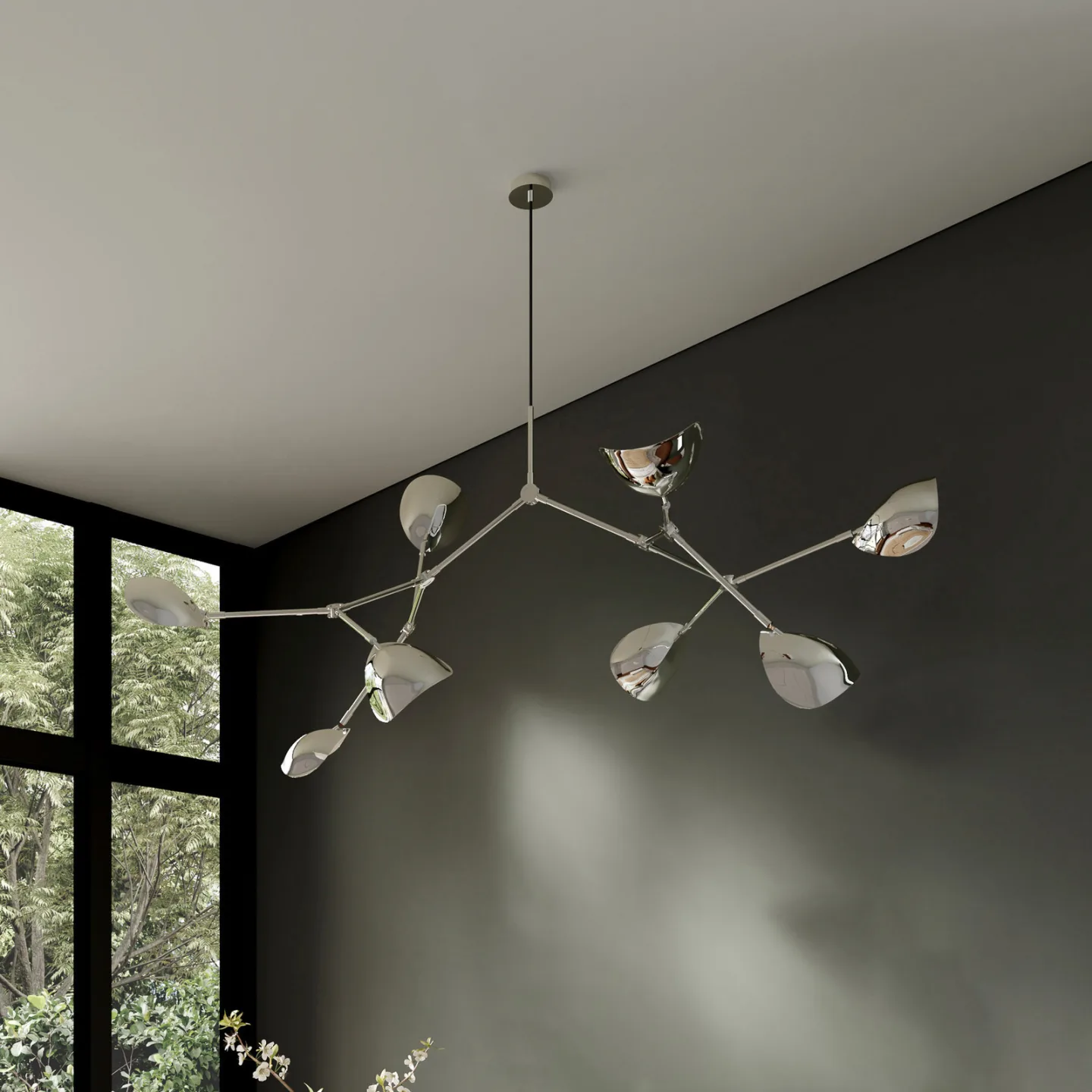 Stingray Kronleuchter, chrom, 152cm, 8-flg. - 101 Copenhagen - Wohnzimmer - Design - Aluminium - Mehrflammig