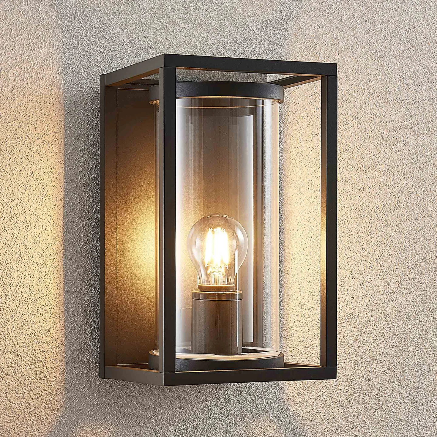 Brienne Außenwandleuchte IP54 Graphite - Lucande - Terrasse - Modern - Metall - Eckig