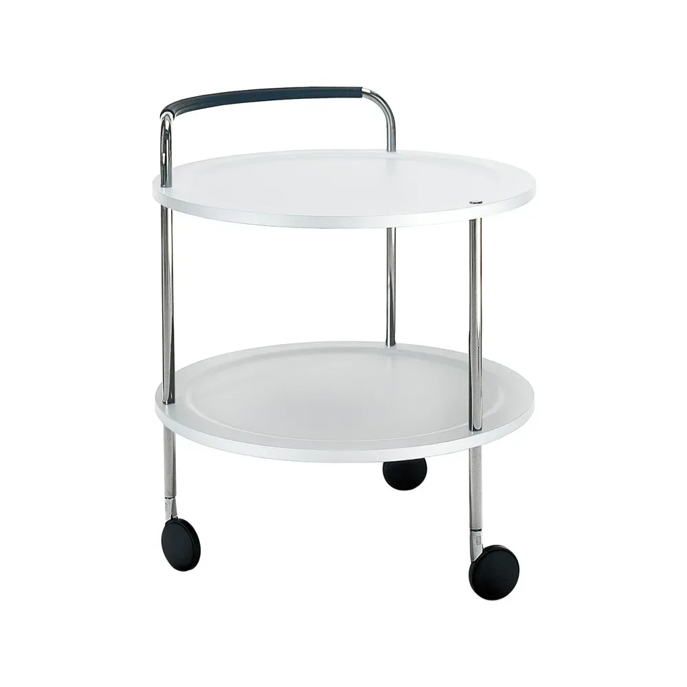 SMD Design Trolley Round Basic serveringsvagn vit, kromstativ