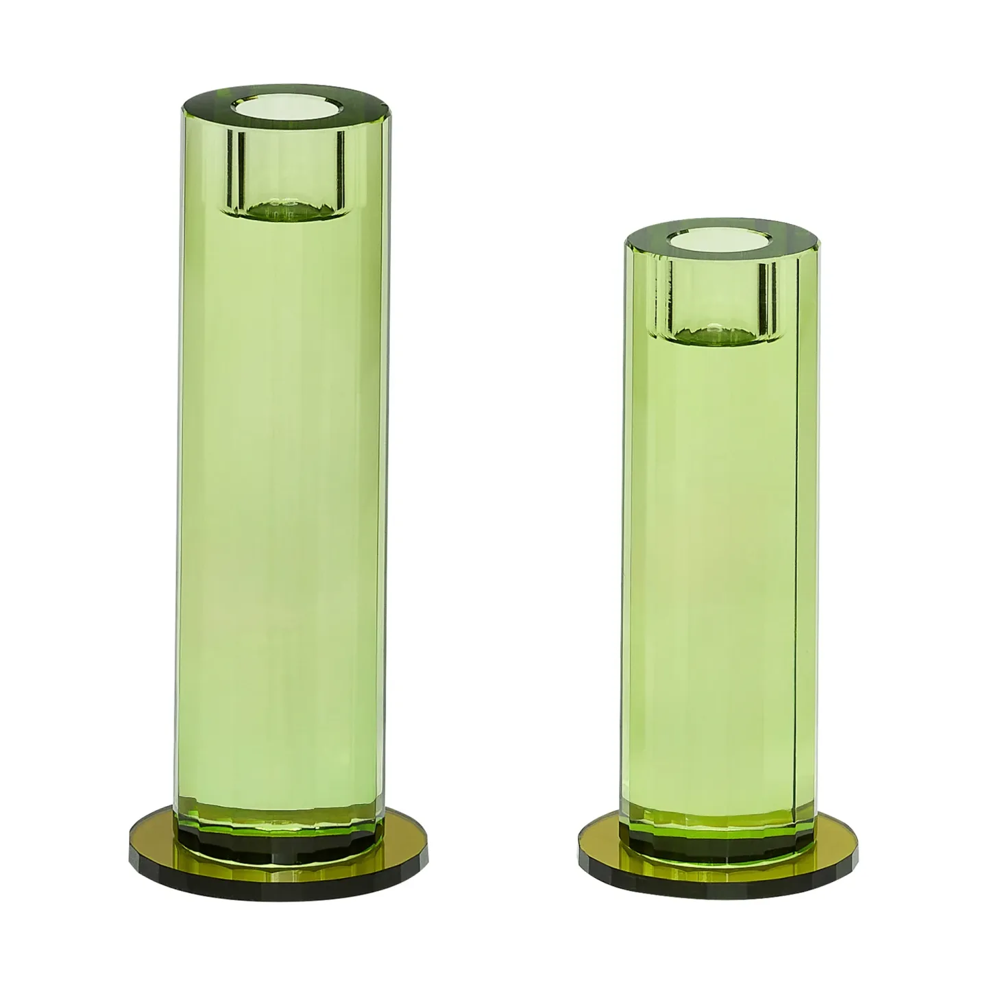 Hübsch Cut Kerzenhalter 2-teilig Green