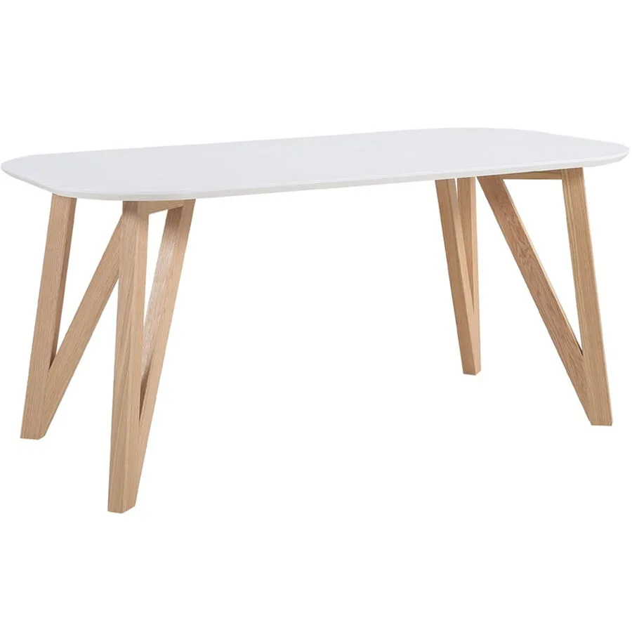 Esstisch Dijon weiss Eiche Holz Massivholz B 140 T 90 cm