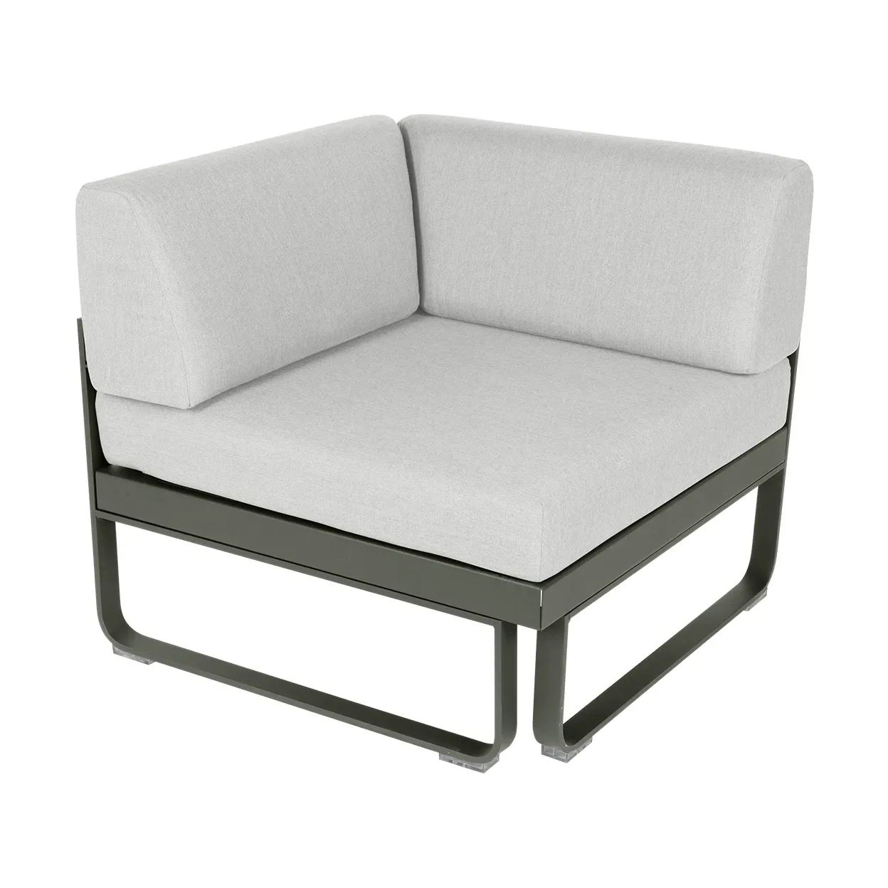 Fermob Bellevie Corner modulsoffa 1-sits Rosemary (grön)-off white dyna