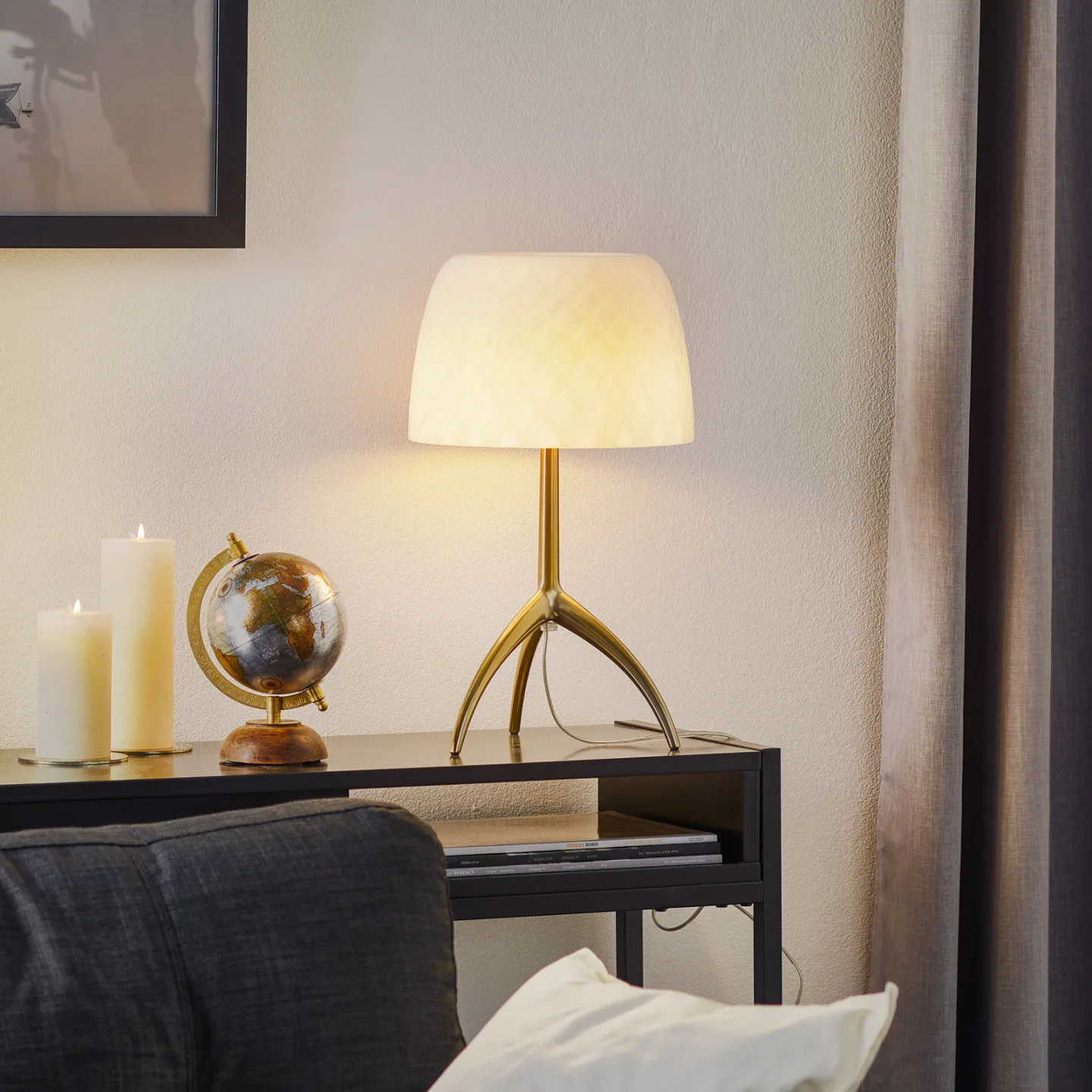 Lumiere Grande 30th Bordlampe Golden/Pastilles Dimm. - Foscarini - Stue - Design - Glas - Med skærm