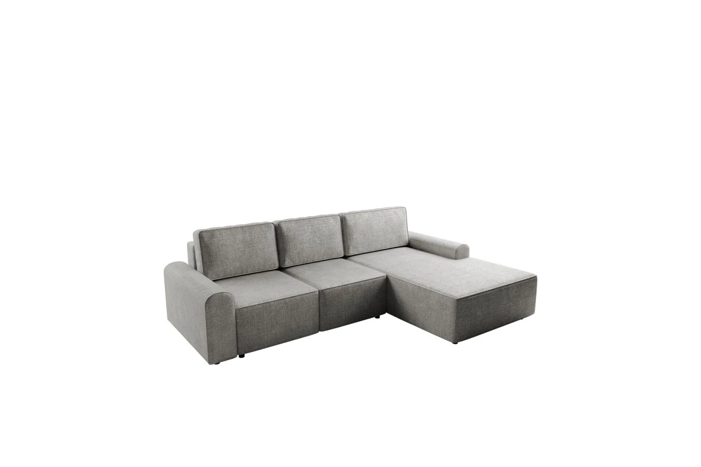 Bella Bäddsoffa med Divan 3-sits i Plysch - Grå