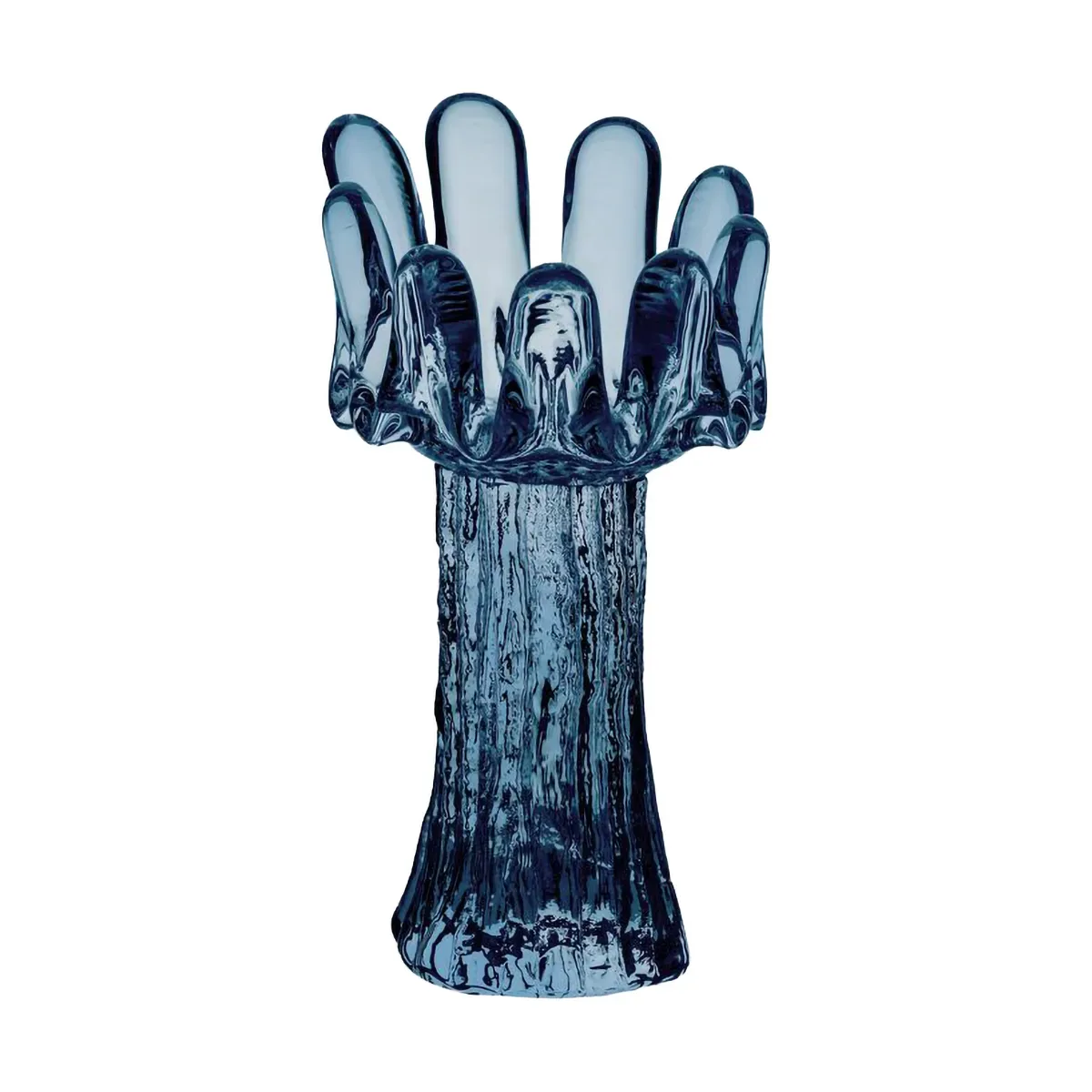 Kosta Boda Solros Windlicht rundes Glas 18 cm Blau
