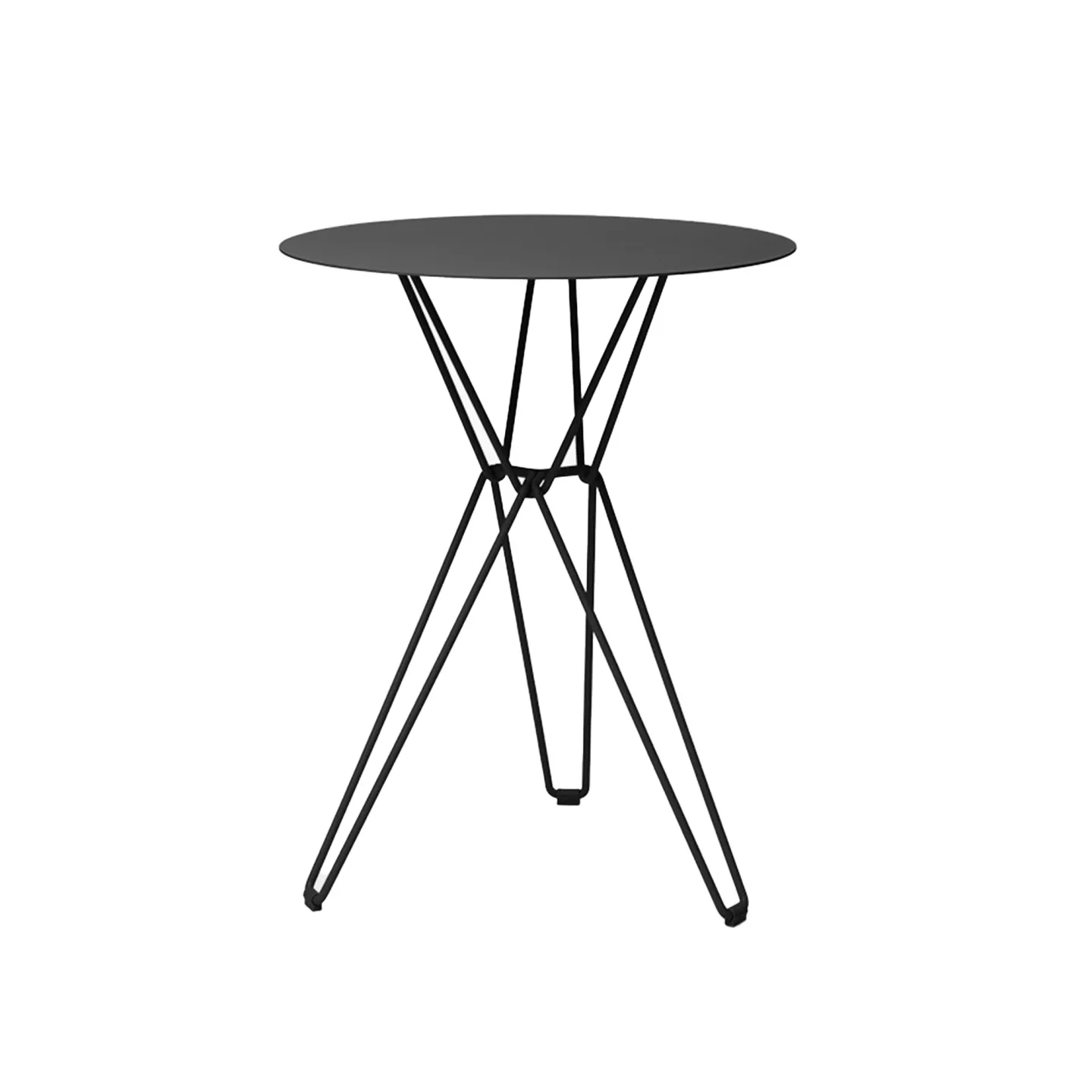 Massproductions - Tio Table Base Small H72 Inkl. Table Top Round D60, Stone Grey Metal - Matbord utomhus - Chris Martin - Grå - Metall
