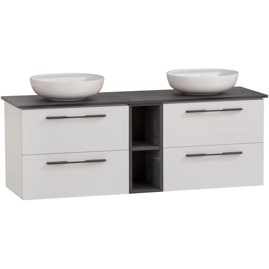 Waschtisch mit Lavabo Maxin weiss matt Holzwerkstoff B 148.2 T 45 cm H 65.4 cm