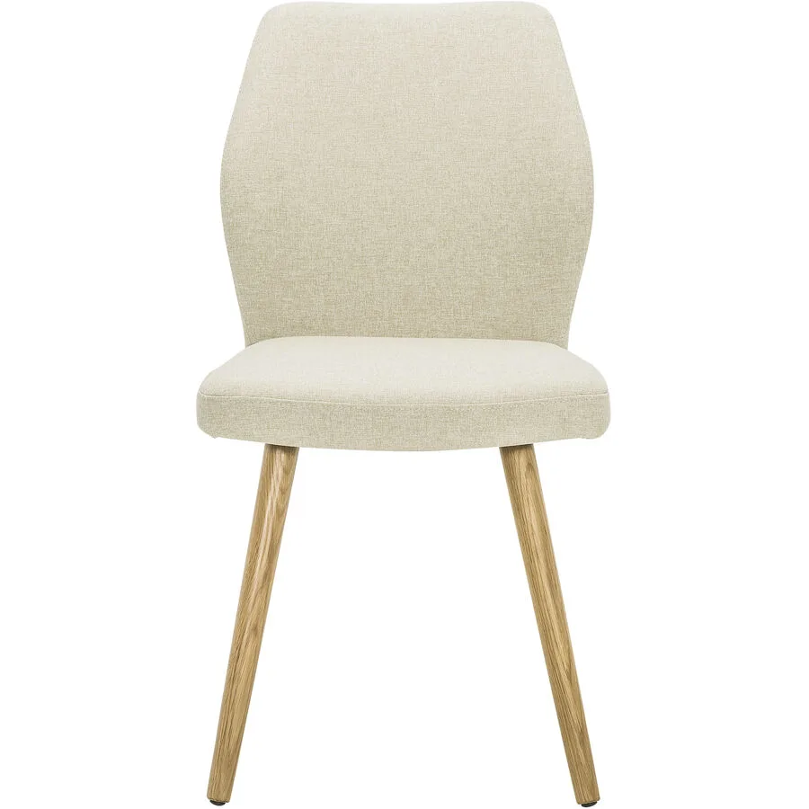 Stuhl Elonie beige Stoff/Holz