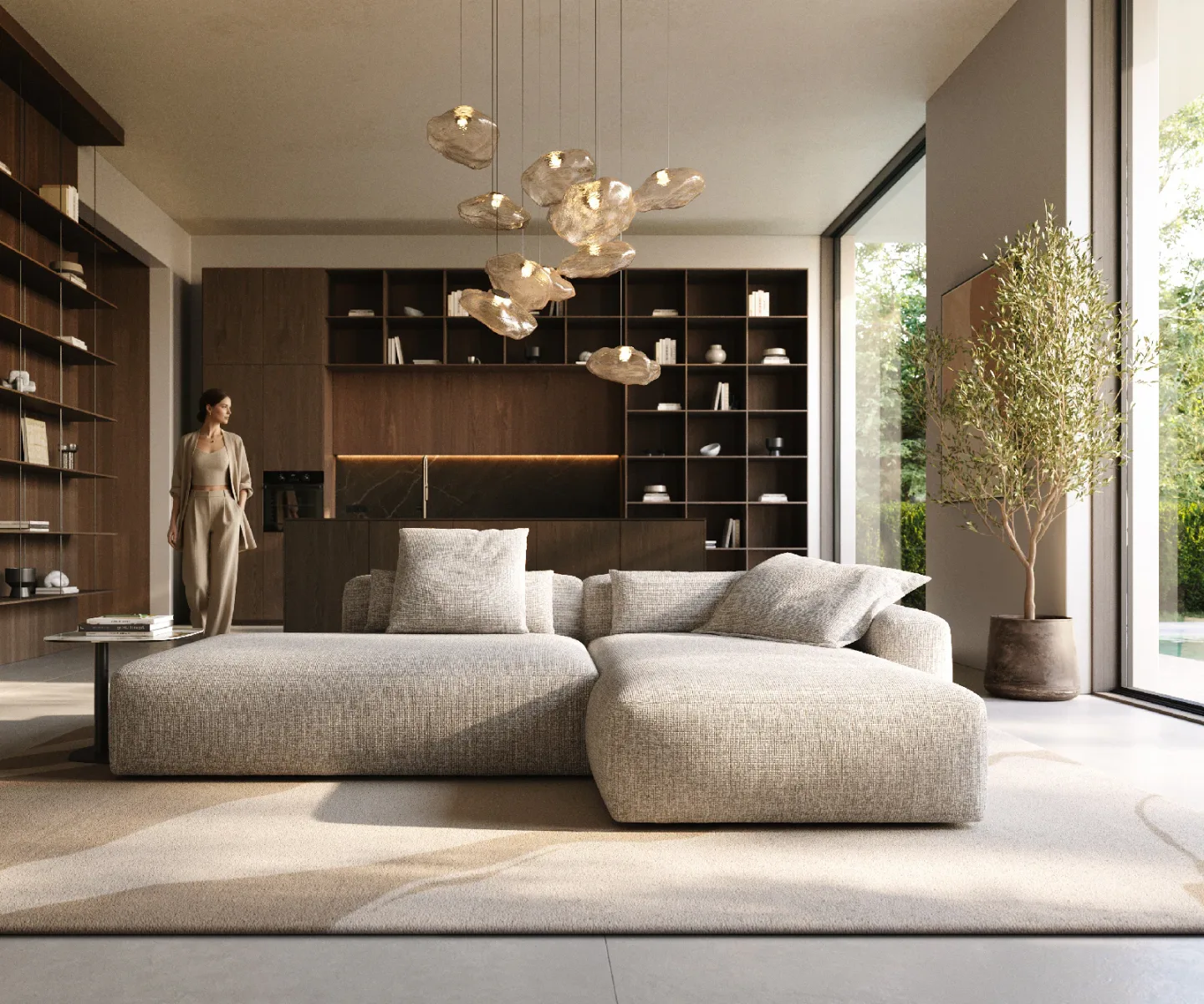 Ecksofa Freestyle Pure 310x200 cm Webstoff Soft Beige