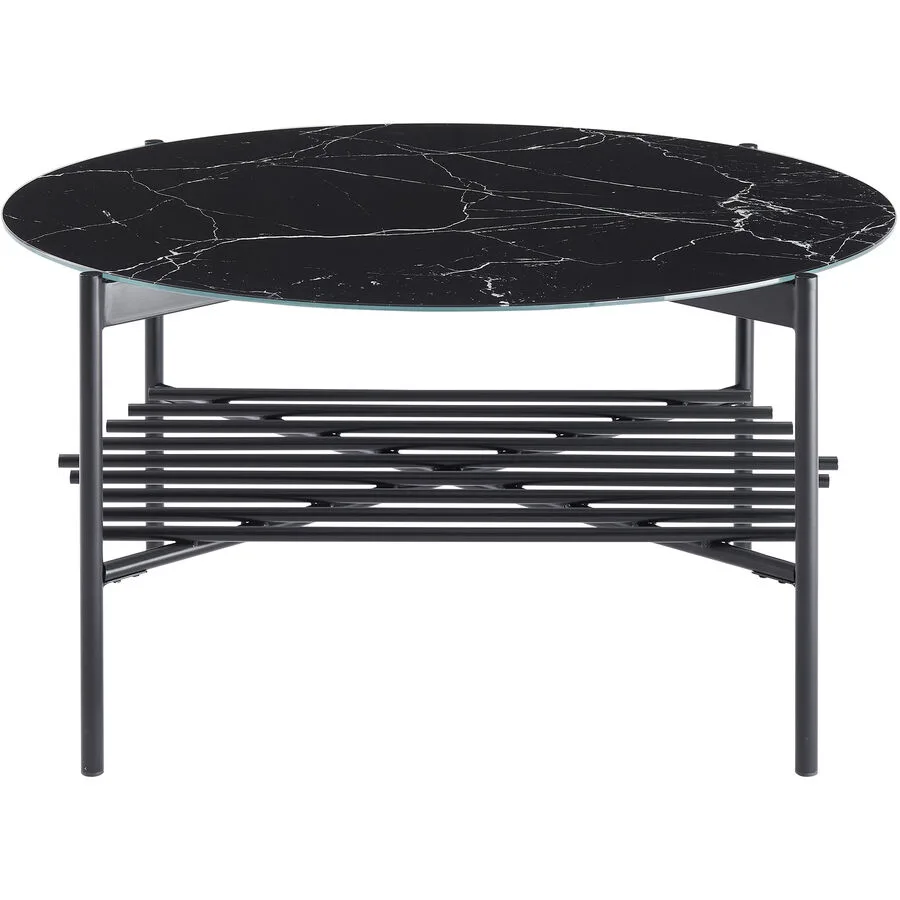 Salontisch Habit schwarz Metall/Glas B 84 T 84 cm
