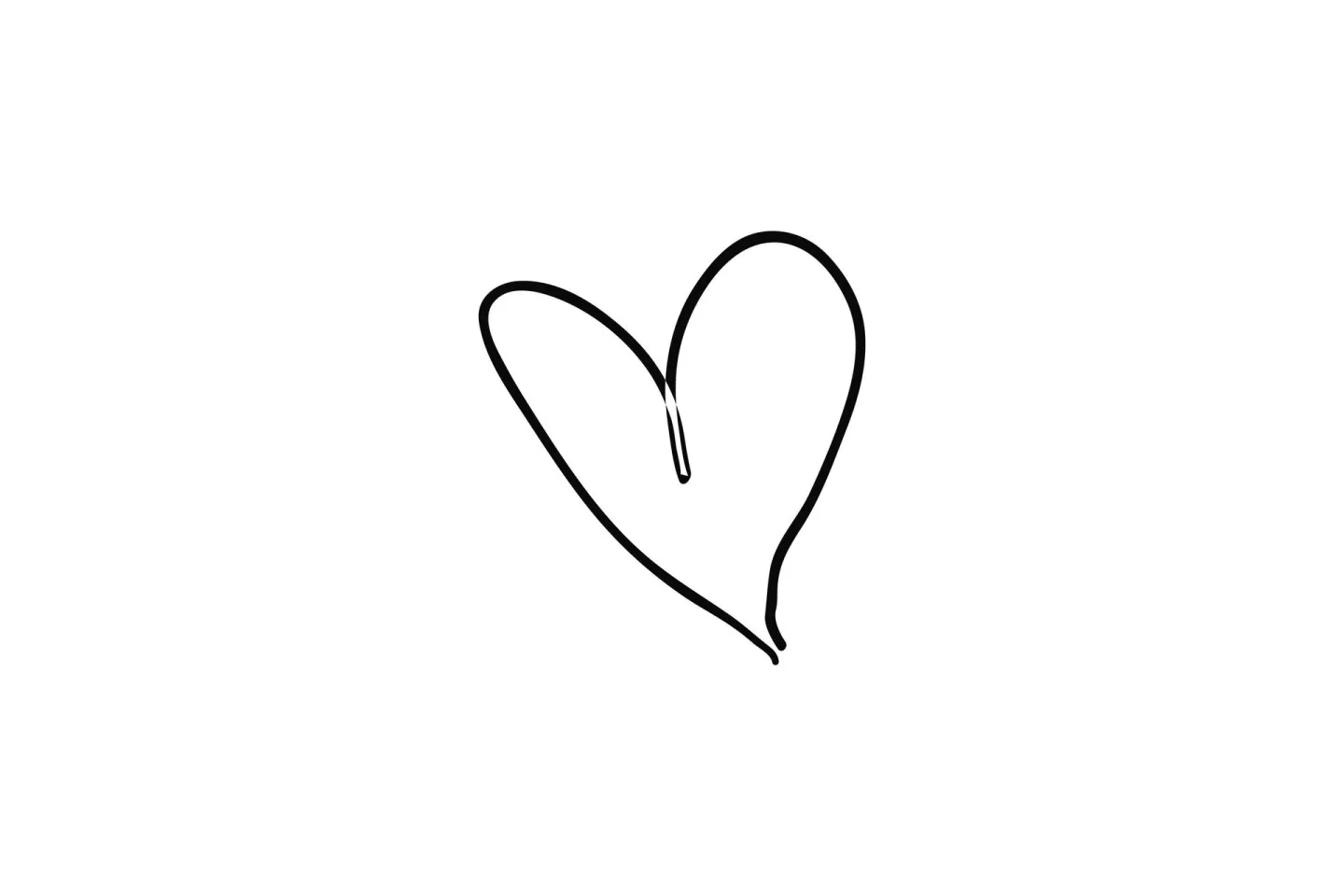 Poster Heart 70x100 cm - Svart/Vit