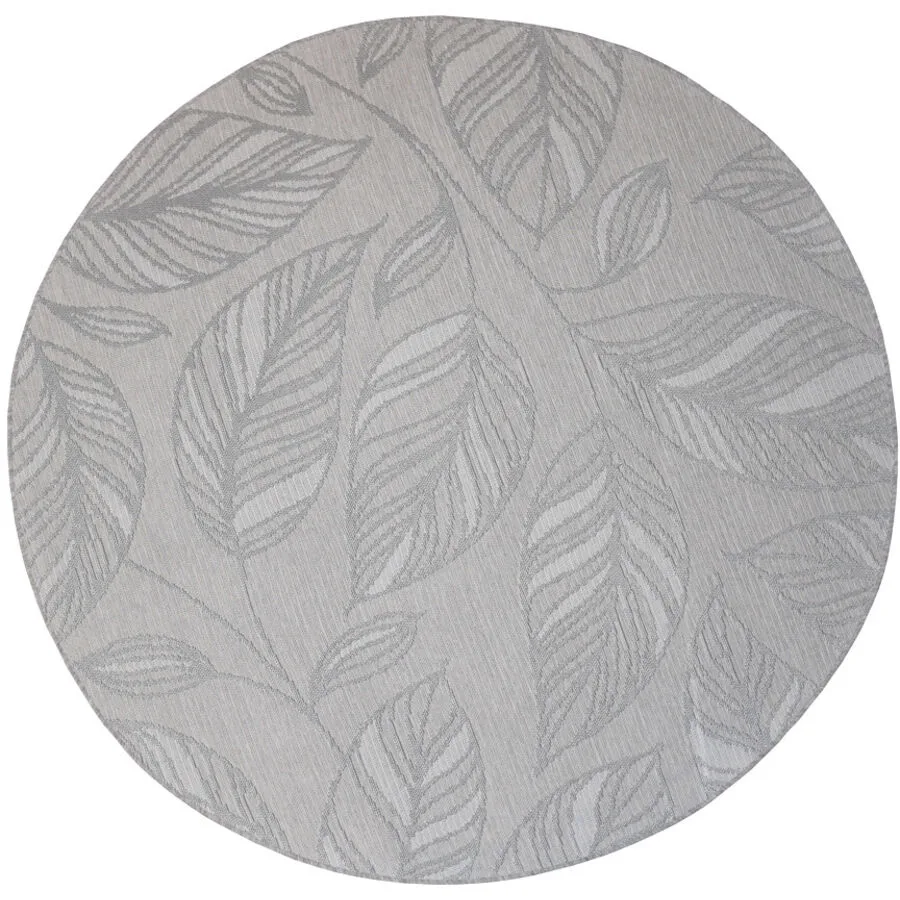 Outdoor-Teppich Newport Grau Blumenmuster Polypropylen 200 x 200 cm