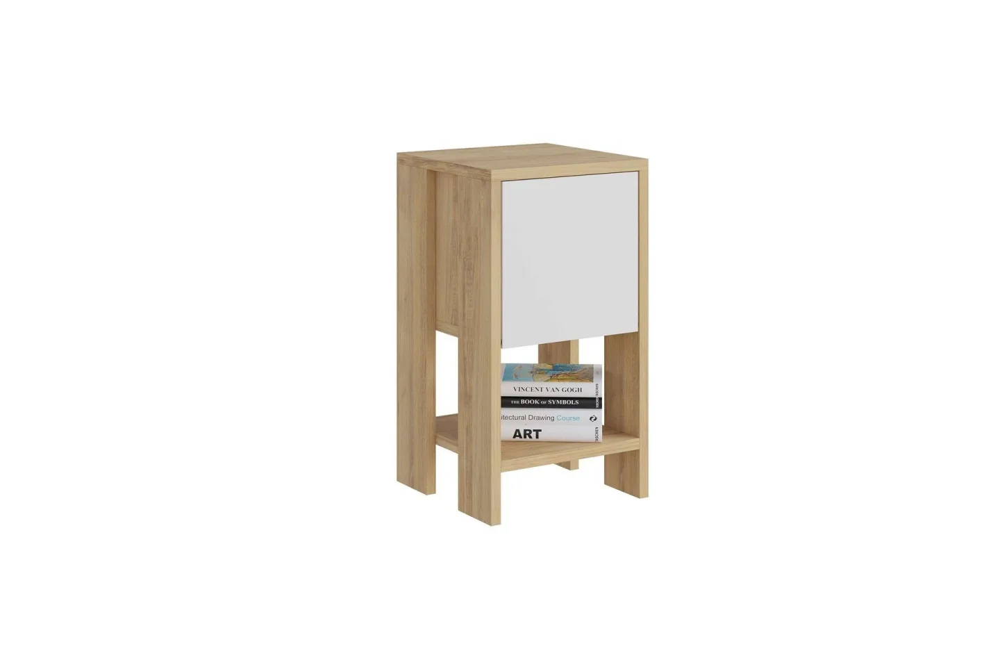 Haelyn Sängbord 30 cm - Ek/Vit