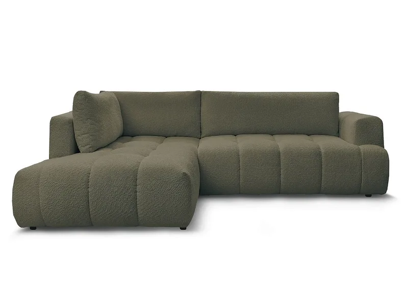 Ecksofa BOBOCHIC FUJI Boucle-Stoff grün