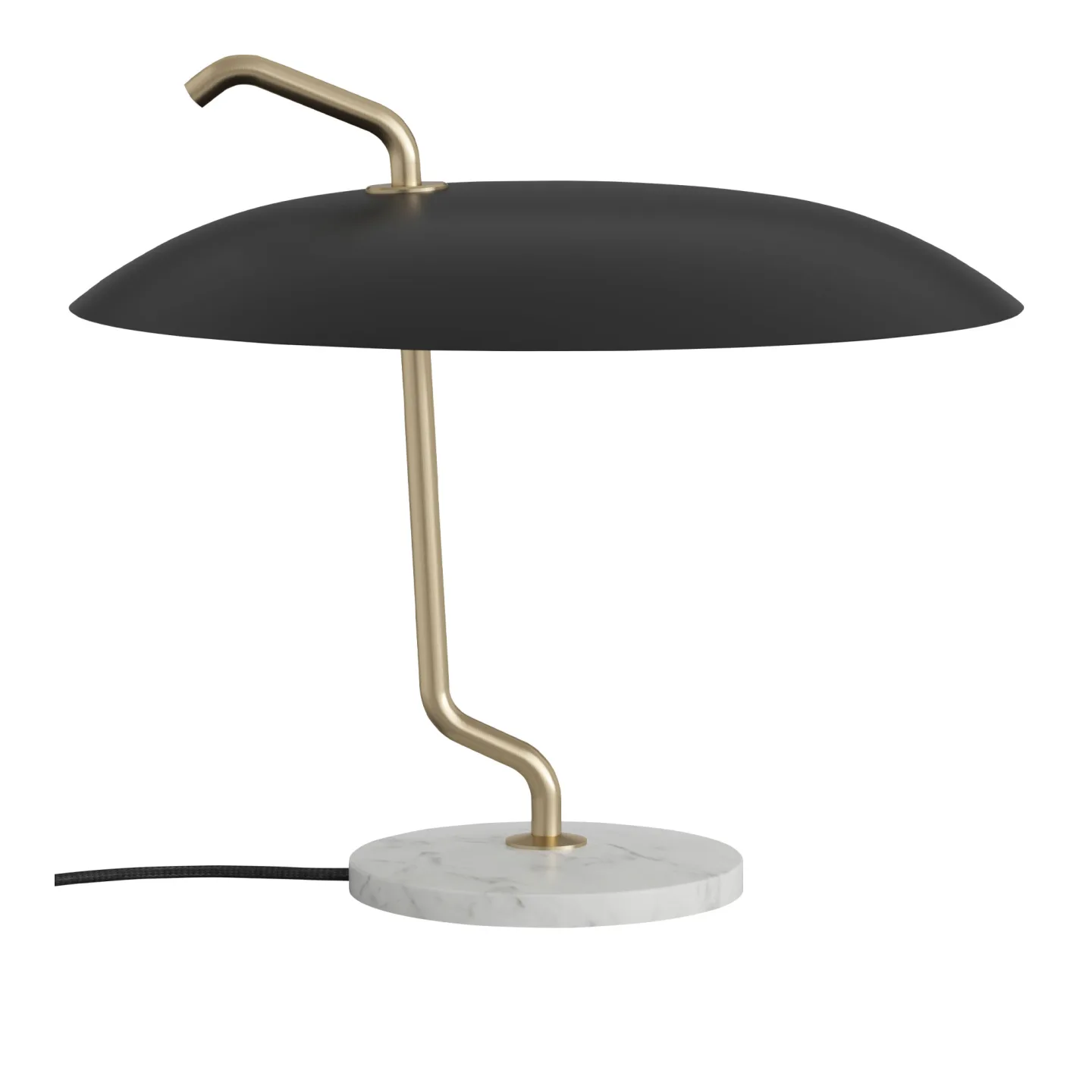 Astep - Model 537 - Brass/Black/White Marble base - Bordslampor - Gino Sarfatti - Guld,Svart