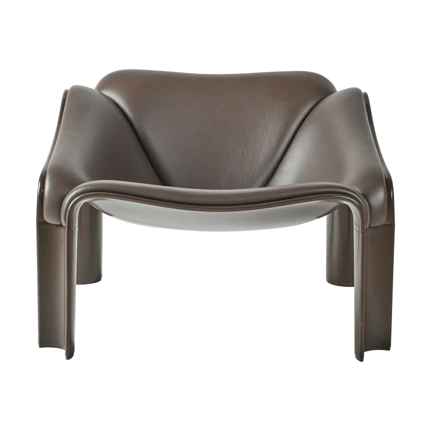 GUBI F300 loungestol Molé-Smooth läder Coffee