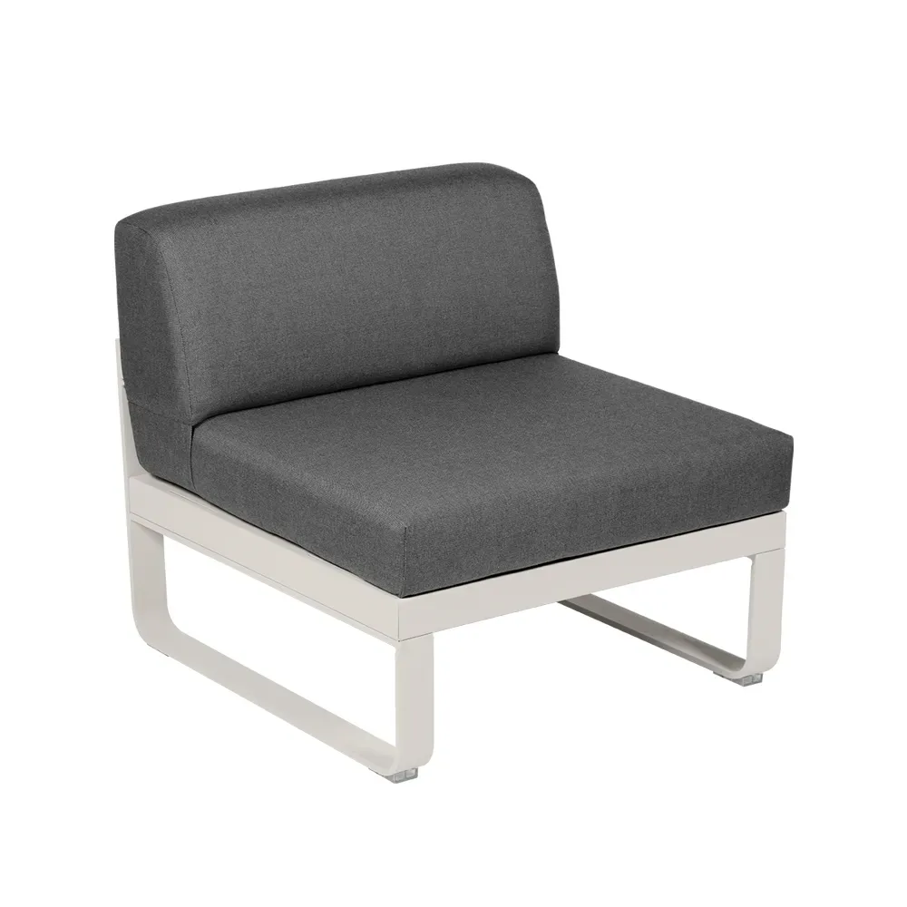 Fermob Bellevie Central modulsoffa Clay grey (grå), graphite grey dyna, 1-sits