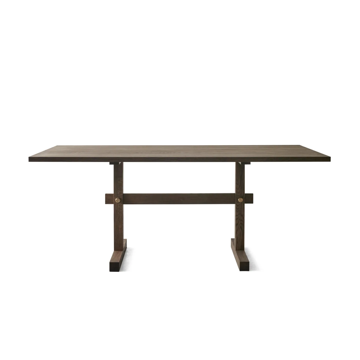 Eberhart Furniture - Gaspard 180 Dining Table / Oak Dark / Brass - Matbord - Brun,Träfärgad - Trä