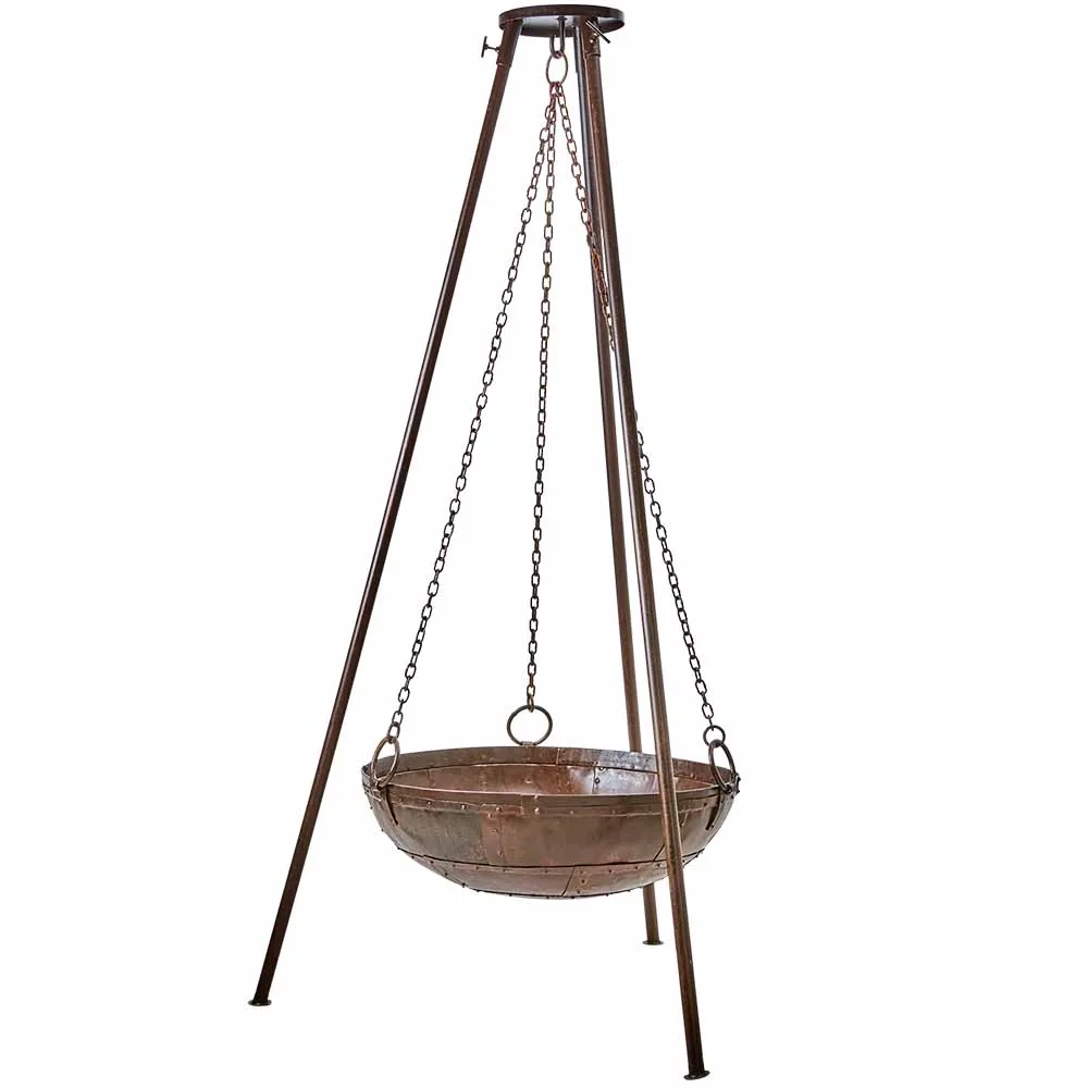 BARBEQUE Eldkorg Ø 80 cm med ställning Brun