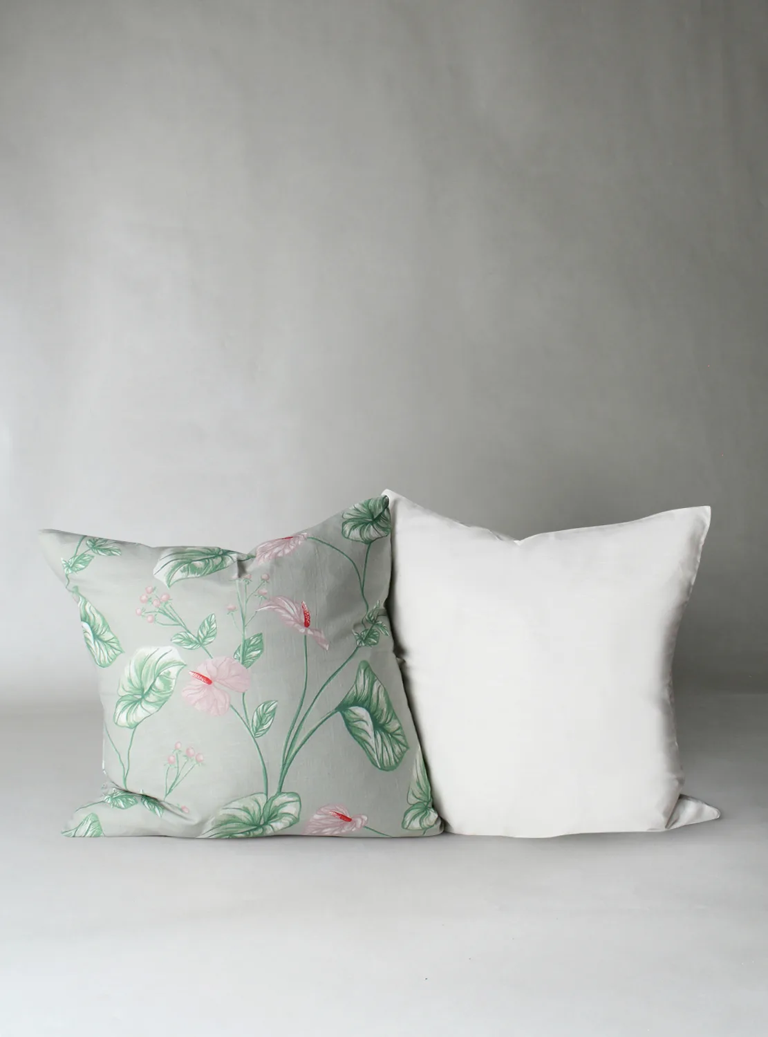 Putetrekk x 2 - Adella (grønn/lilla) (Størrelse: 45 x 45 cm)