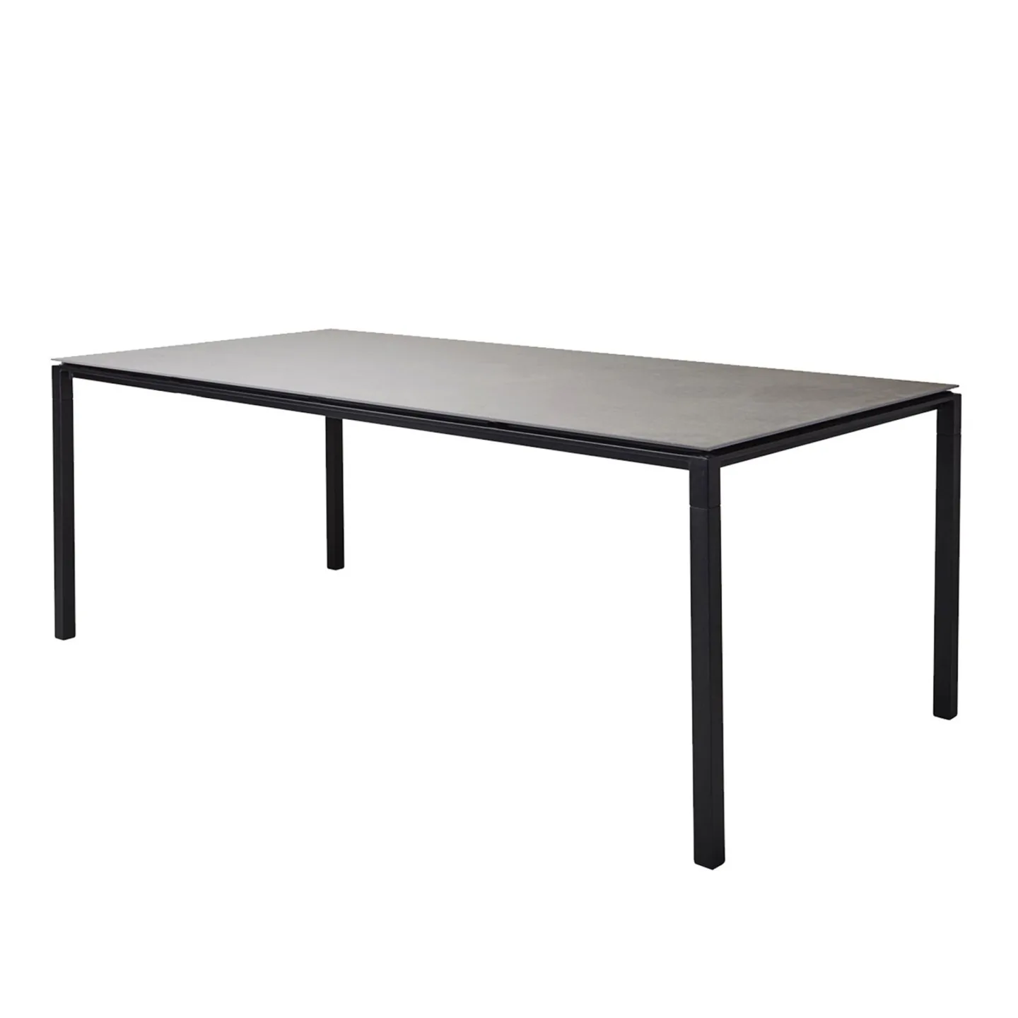 Cane-Line - Pure dining table 200 x 100 cm – Lava Grey, Concrete Grey - Matbord utomhus - Grå - Naturmaterial/Metall