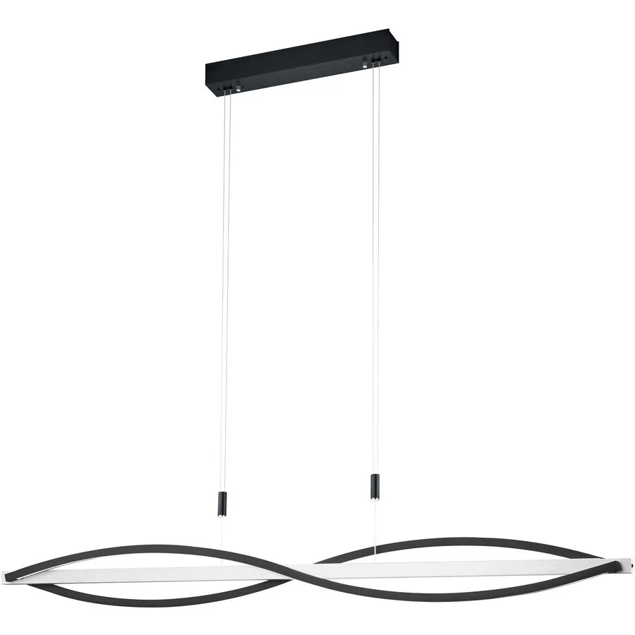Pendellampe Forde Schwarz Aluminium/Eisen 123 cm 180 cm - LED - Lichtfarbe: Extra warmweiss - Helles Neutralweiss - LED Energiesparlampen