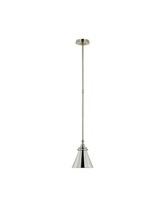 Parkington 9" Pendant Polished Nickel/Clear Glass