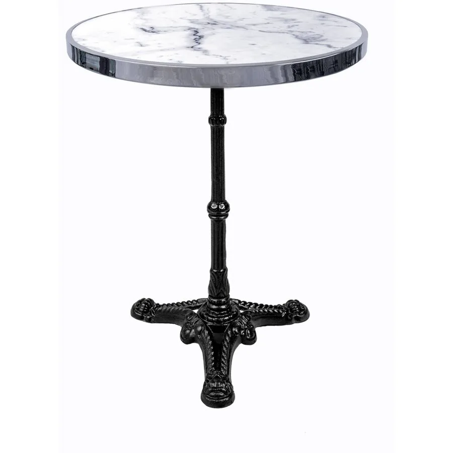 Esstisch rund Jannis chrom/weiss Marmor B 57 T 57 cm