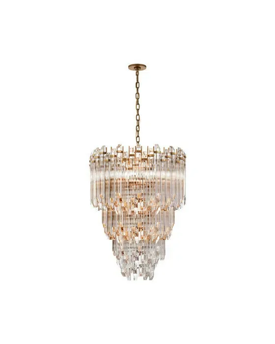 Adele Three-Tier Waterfall Chandelier Antique Brass