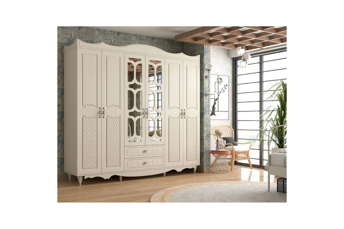 Noric Garderob 210x190 cm - Matt Vit