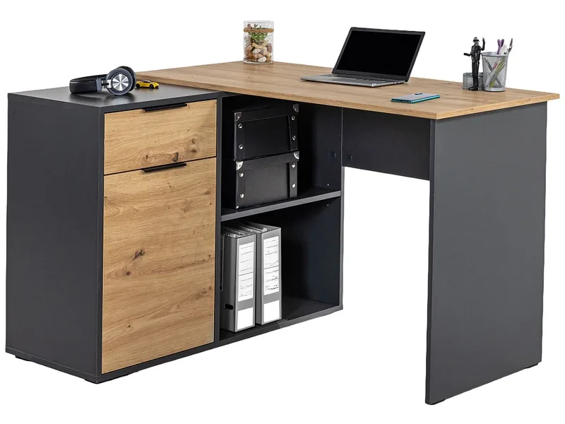 Eckschreibtisch SACHA 100x120x76cm anthrazit