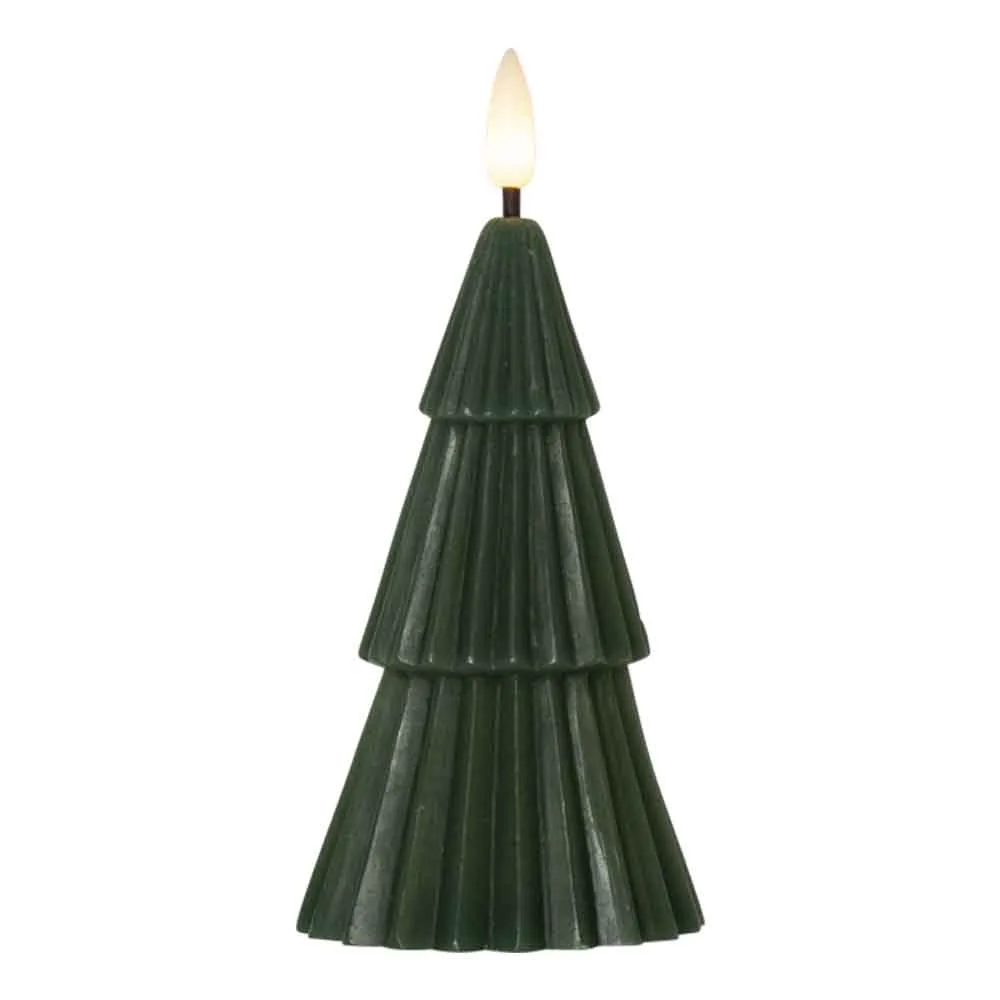 Ledljus Gran 15 cm Grön