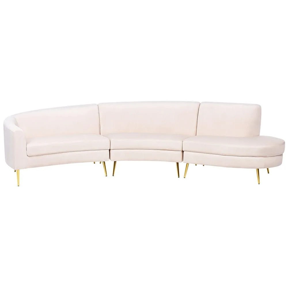 U-formad soffa Moss - Beige, guld