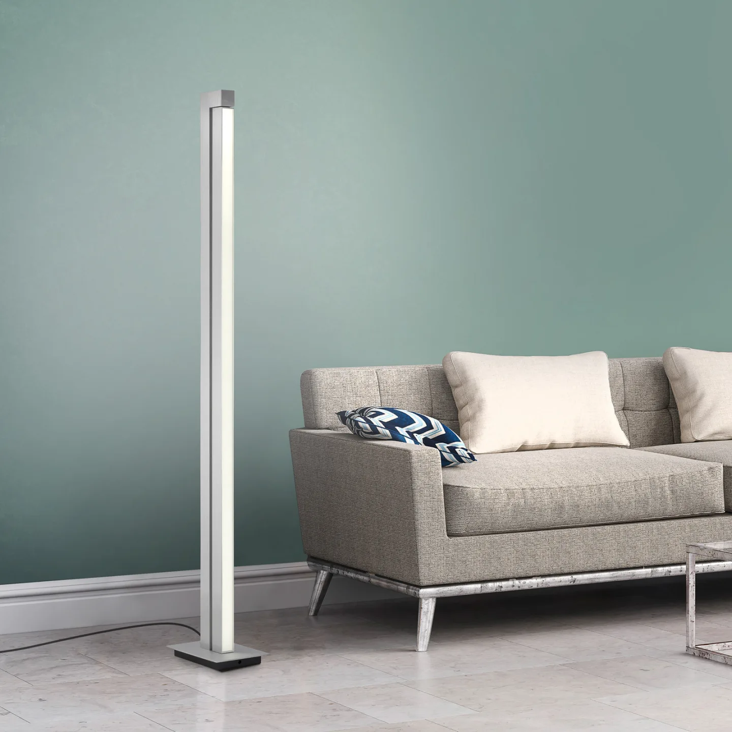 Lines Floor LED-golvlampa, diamant, 140 cm, CCT, dimbar – PURE PURE Lines Floor - Vardagsrum - Modern - Metall