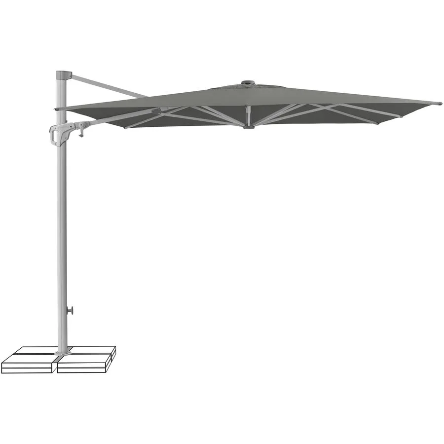 Suncomfort BY GLATZ Sonnenschirm Familyflex steingrau Polyester B 250 T 250 cm