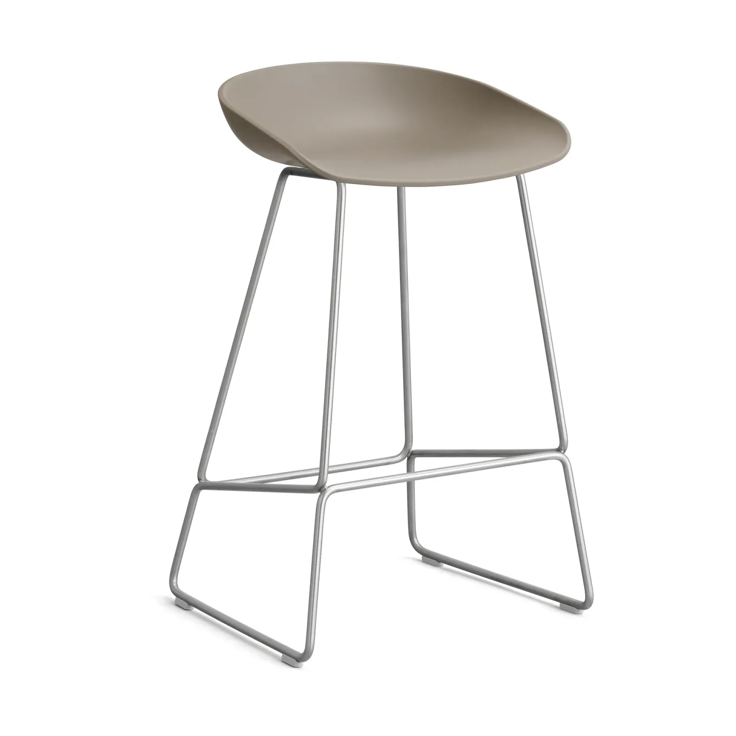HAY About a Stool 38 Low barstol 2.0 Khaki-rostfritt stålstativ