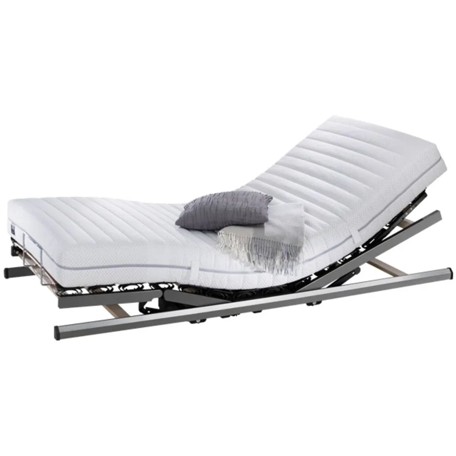Einlegerahmen mit Motor topSwiss deluxe flexomat 3M Silber Aluminium 120 x 200 cm - Schweizer Möbelhersteller