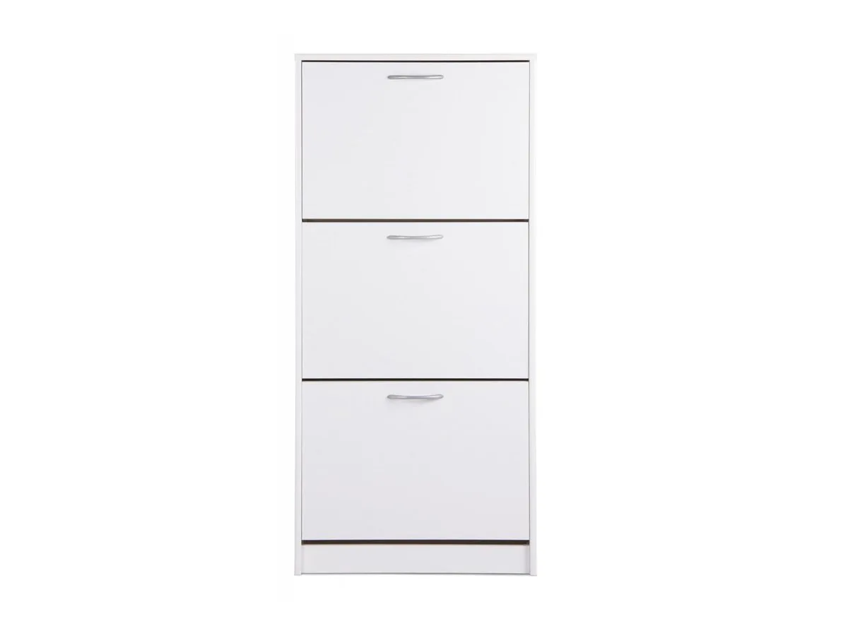 Schuhschrank weiß 58 x 124 cm 3 Türen - MAINZ 1
