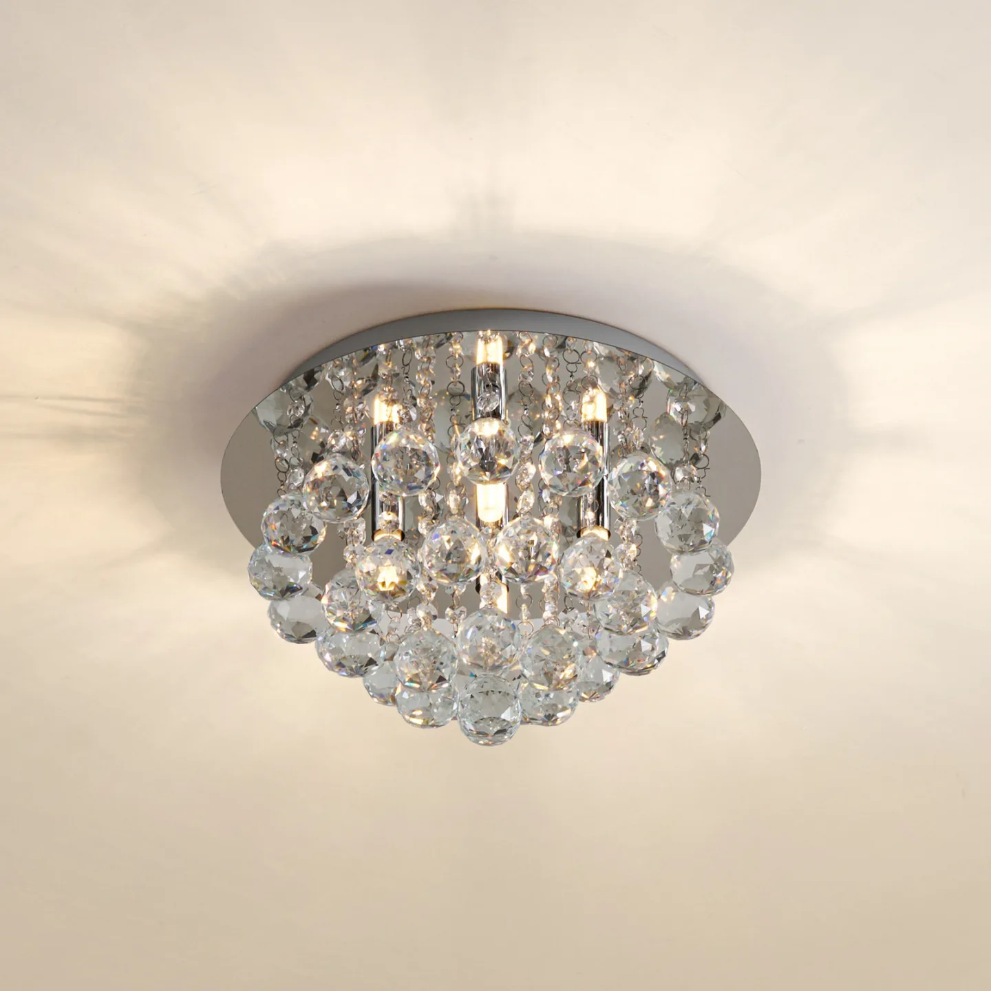 Lindby Deckenleuchte Antonino, Ø 35 cm, 4-flg., Kristall, G9 - Wohnzimmer - Modern - Mehrflammig