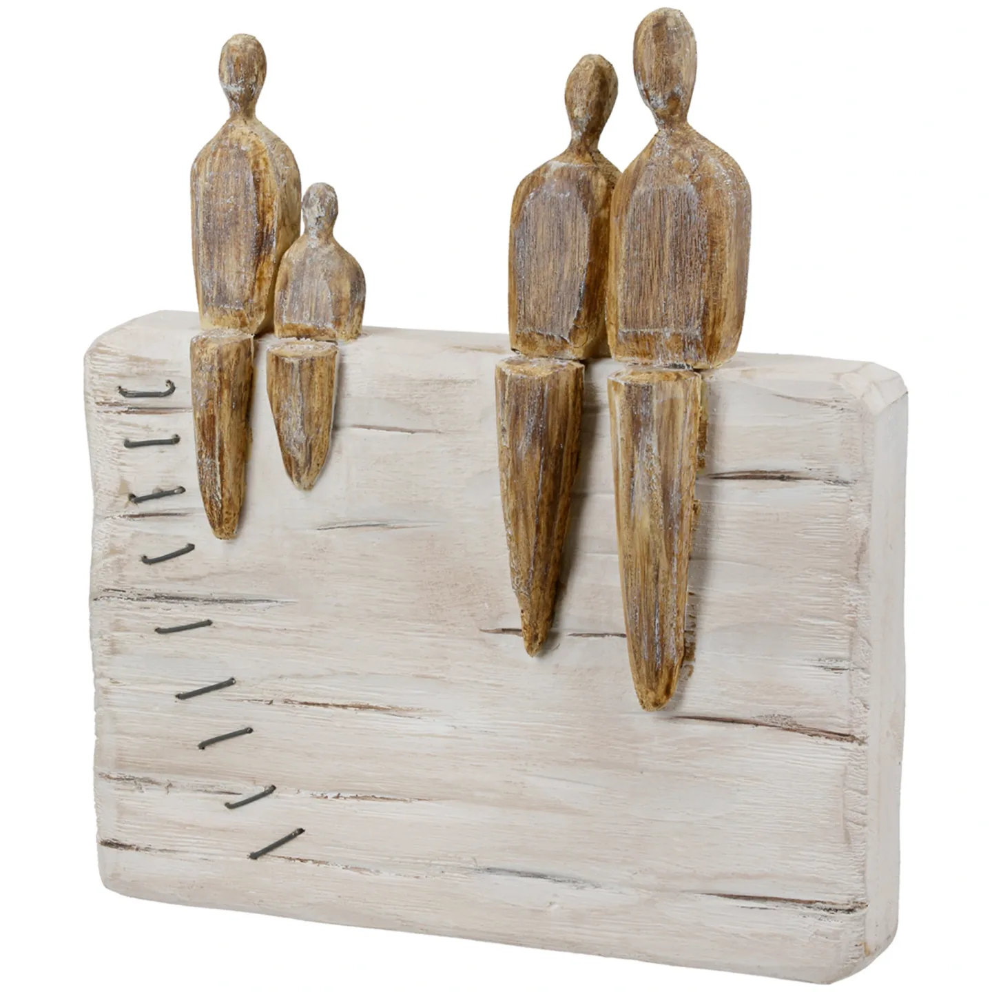 Gilde Figur Familie Auf Holz Weiss H: 26 cm | Schubiger Möbel