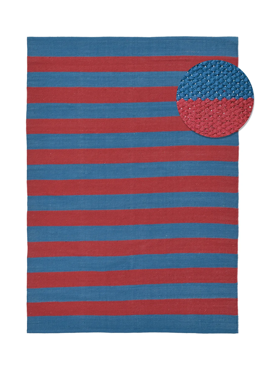 Bomullsteppe - Nilo (rød/blå) (Størrelse: 80 x 150 cm)