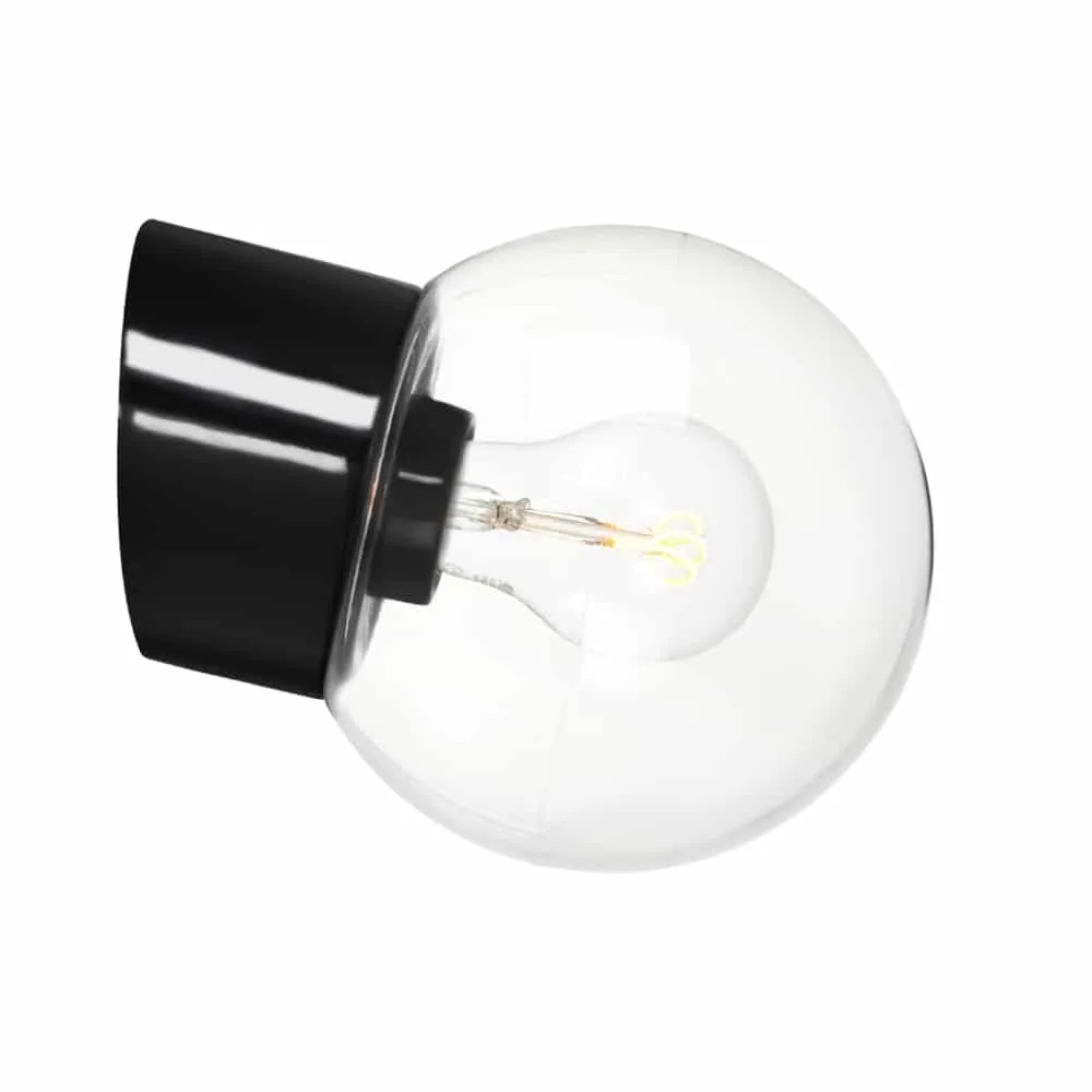 Classic Glob Klarglas Svart Sned Ø150mm