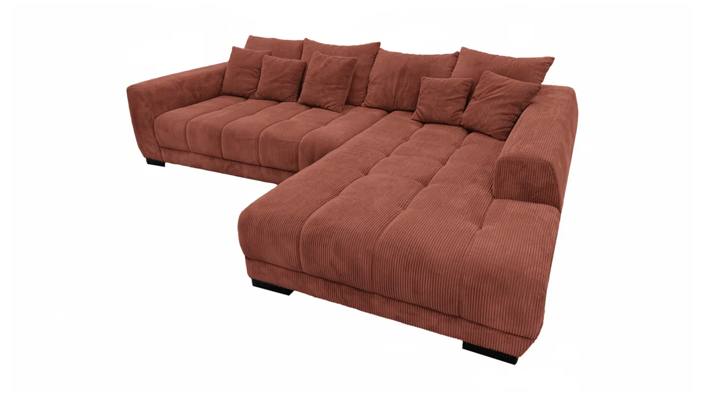 Ecksofa Cord rost 300 x 215 cm - OT rechts - ARTEMIS