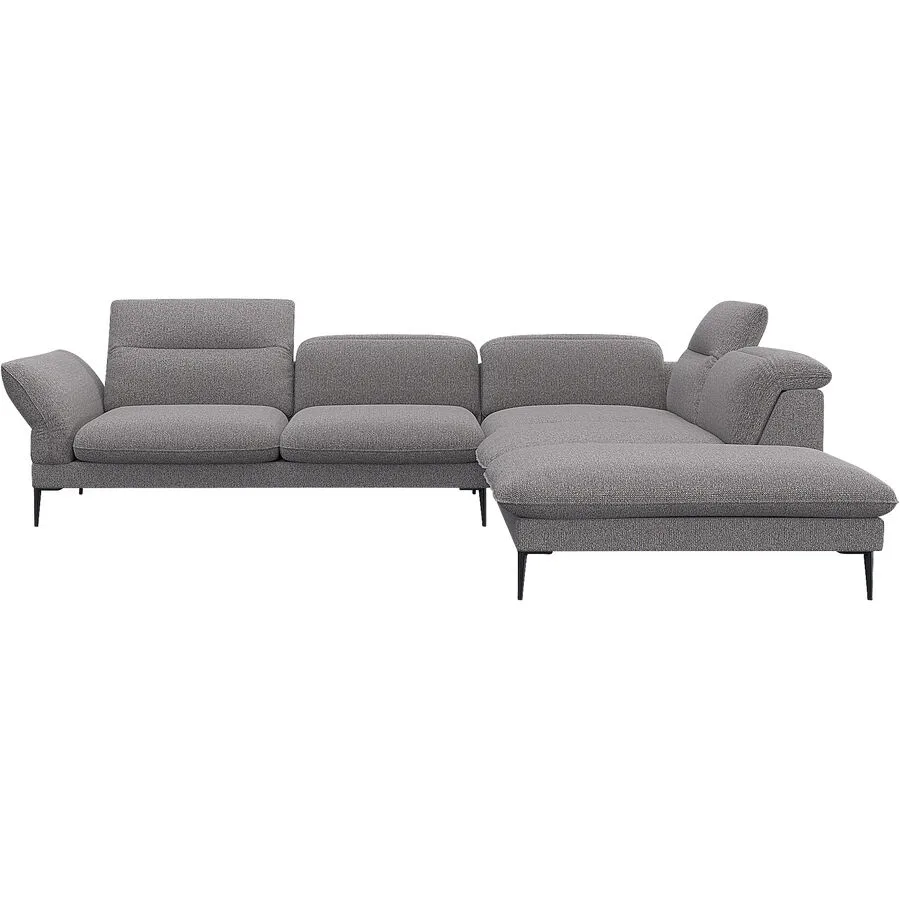 Ecksofa Tiara Rechts Stoff Grau B 286 T 238 cm