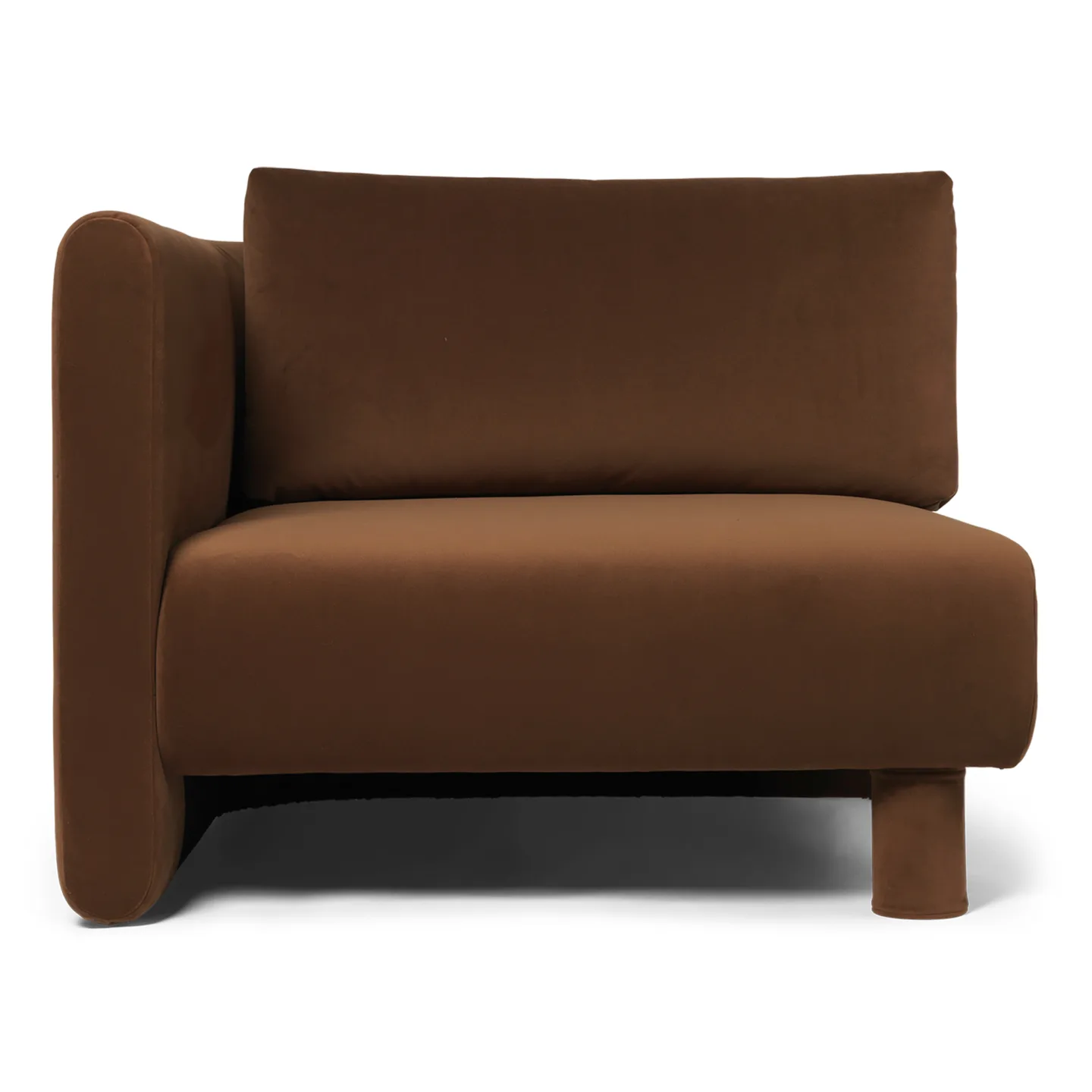 Ferm Living - Dase Armrest L Rich Velvet - 36 Soft Brown - Soffor - Brun - Trä/Plast