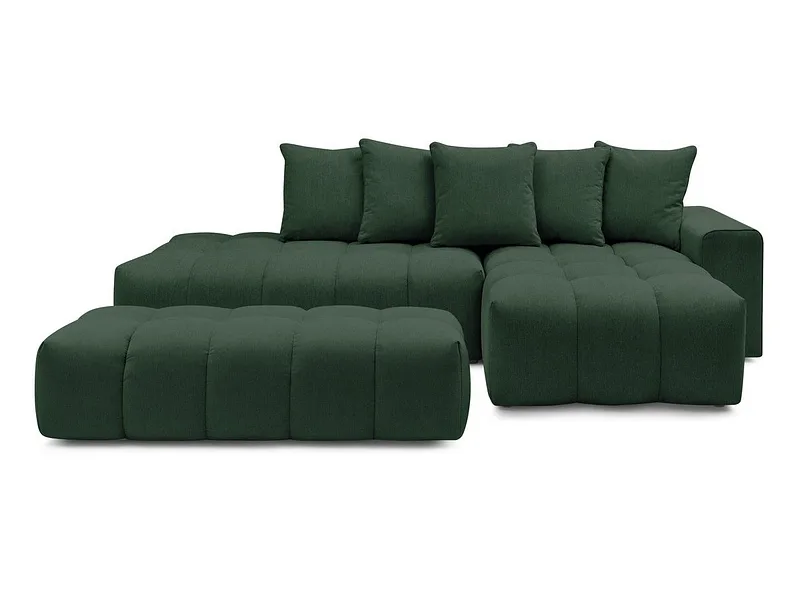Ecksofa mit Hocker BOBOCHIC MONT-BLANC Stoff chiniert grün