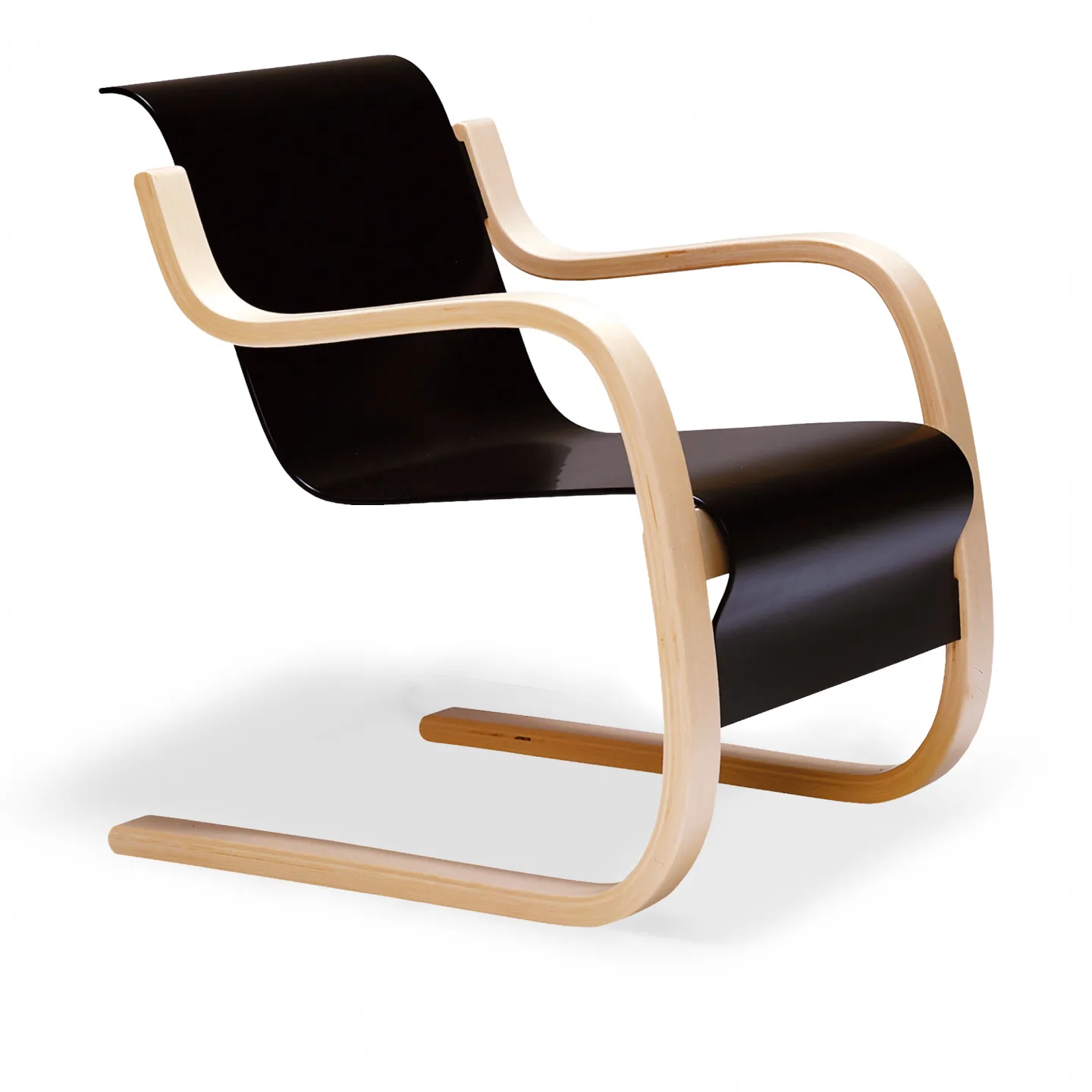 Artek - Fåtölj Fåtölj 42, Svart sits - Fåtöljer - Alvar Aalto - Svart - Trä