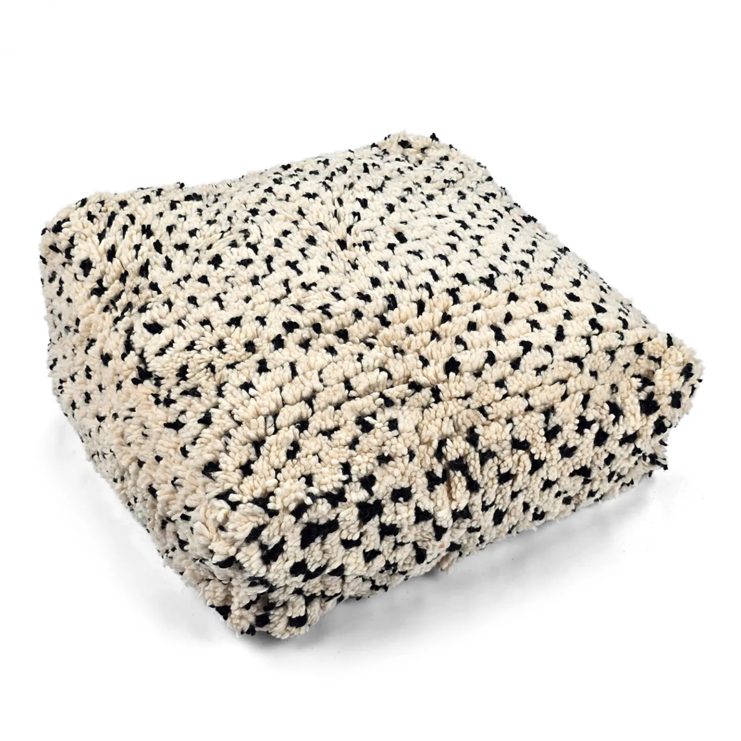 Sittepuff - Marokkansk Beni Ourain 026 (Størrelse: 60 x 60 cm)
