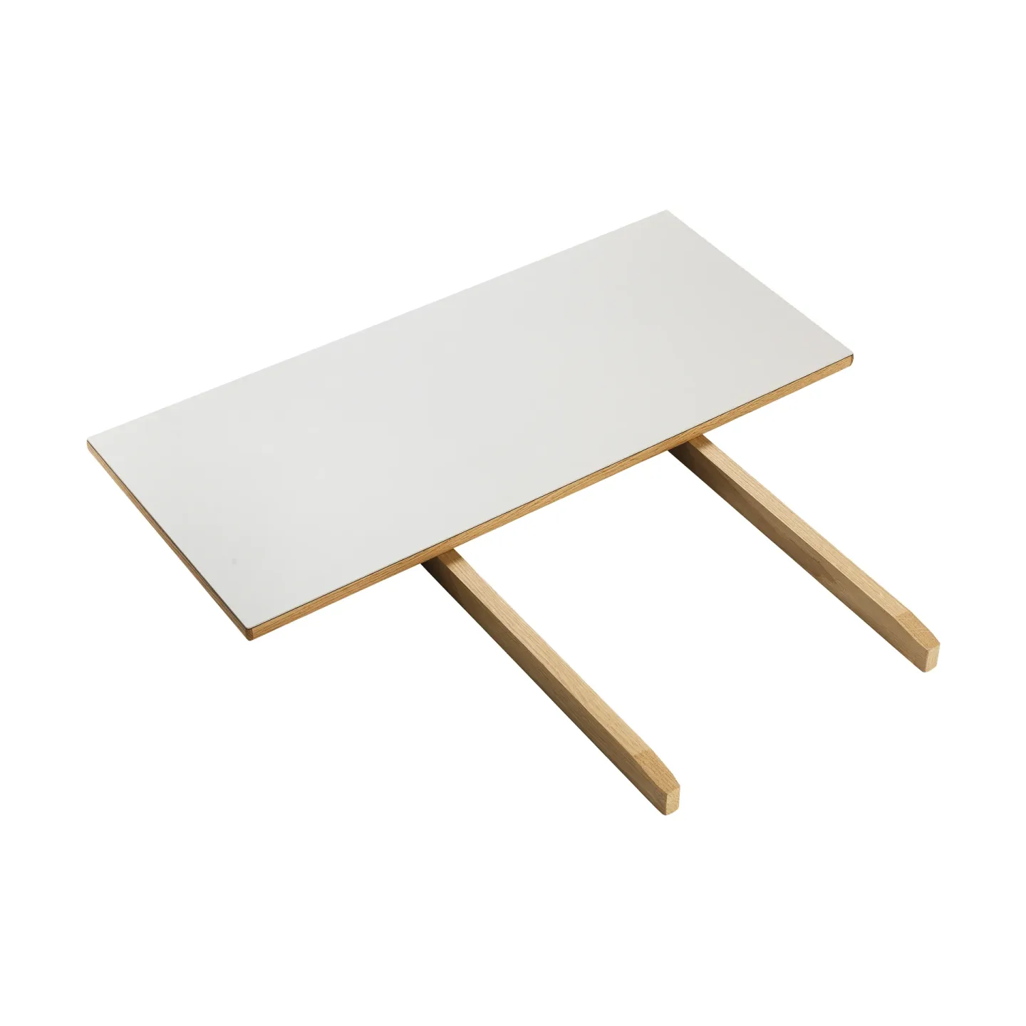 FDB Møbler C35L iläggsskiva 82x37 cm Light grey linoleum-oak nature waterbased laquer