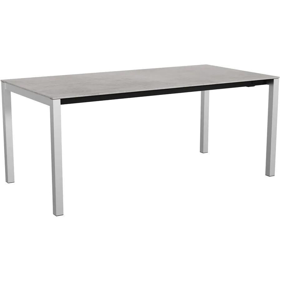 Gartentisch ausziehbar Campo Grande Edelstahl gebürstet / Kreta Mineralkeramik/Edelstahl B 180 T 90 cm - Möbel Konfigurator: Traummöbel individuell